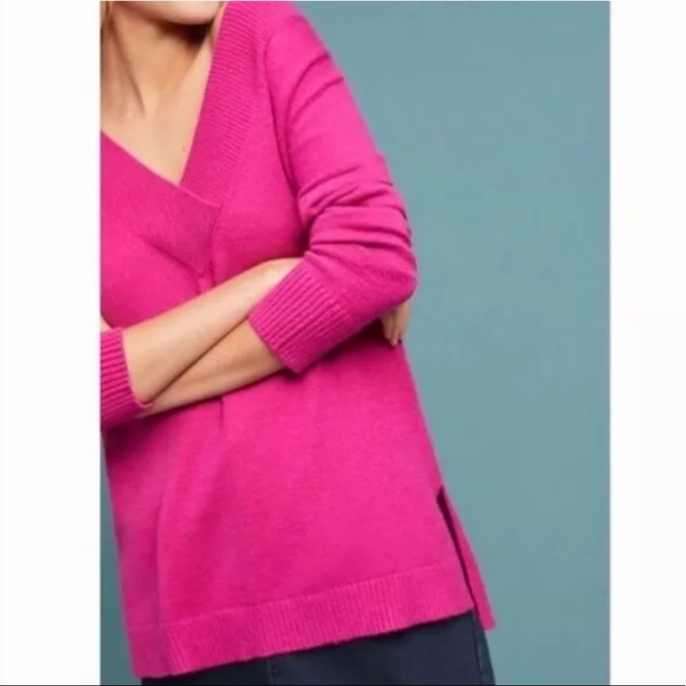Anthropologie Ribbed V-Neck Sweater - Size Small